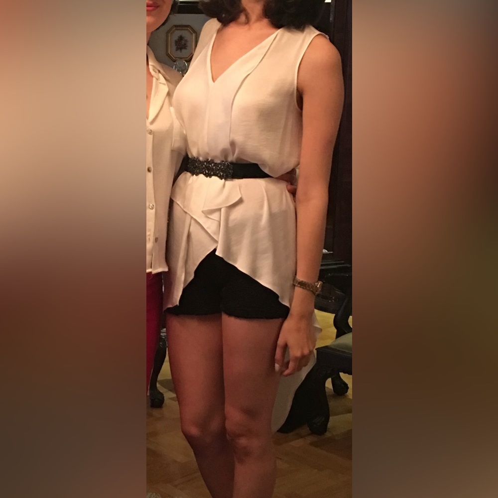 BCBG Maxazria white asymmetrical top